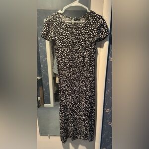 Banana Republic Black and White Pattern Midi Dress